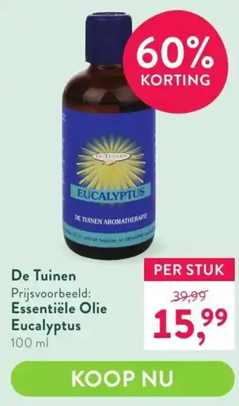 Holland & Barrett De tuinen essentiele olie eucalyptus 100 ml aanbieding