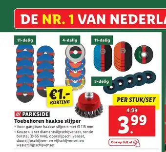 Lidl Parkside Toebehoren haakse slijper aanbieding