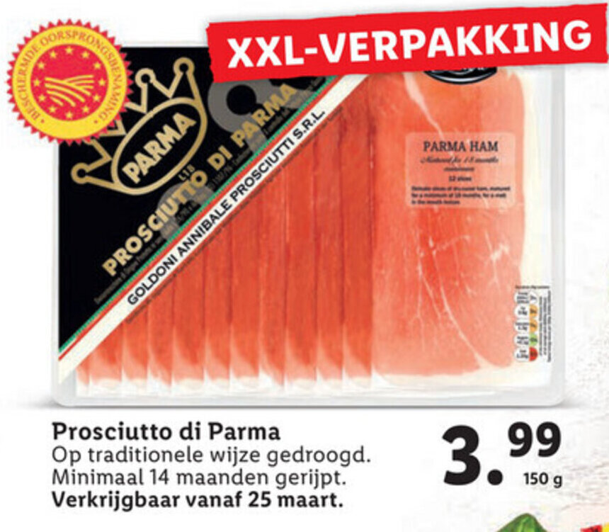 Delicieux Prosciutto di Parma 150g aanbieding bij Lidl
