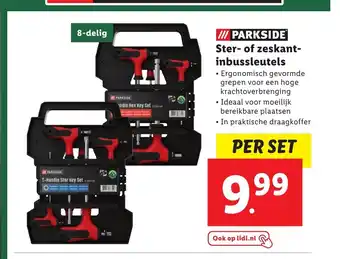 Lidl Parkside Ster- of zeskantinbussleutels 8-delig aanbieding