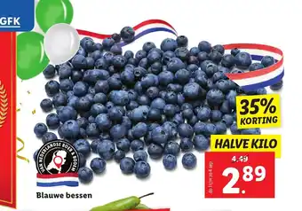 Lidl Blauwe bessen halve kilo aanbieding