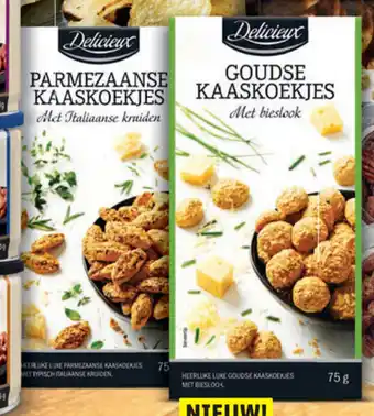 Lidl Delicieux Luxe kaaskoekjes 75g aanbieding
