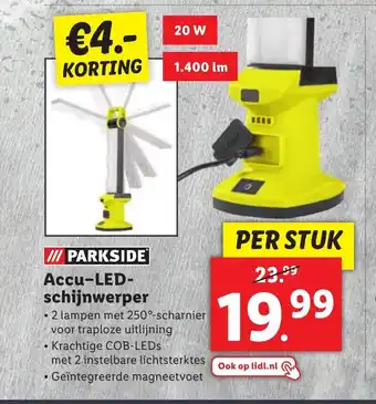 Lidl Parkside Accu-LED-schijnwerper aanbieding