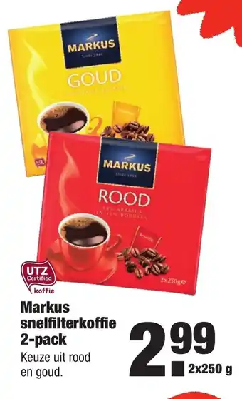 ALDI Markus Snelfilterkoffie 2*250g aanbieding