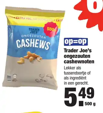 ALDI Trader Joe's ongezouten cashewnoten 500 g aanbieding