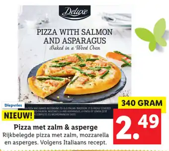 Lidl Delicieux Pizza met zalm & asperge 340g aanbieding