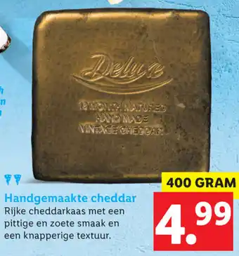 Lidl Deluxe Handgemaakte cheddar 400g aanbieding