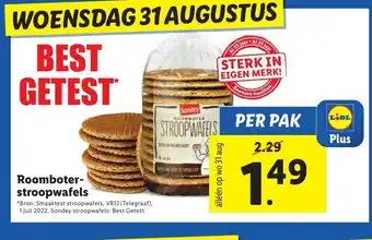 Lidl Sondey roomboter-stroopwafels per pak aanbieding