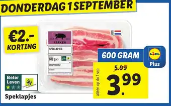 Lidl Speklapjes 600 gram aanbieding