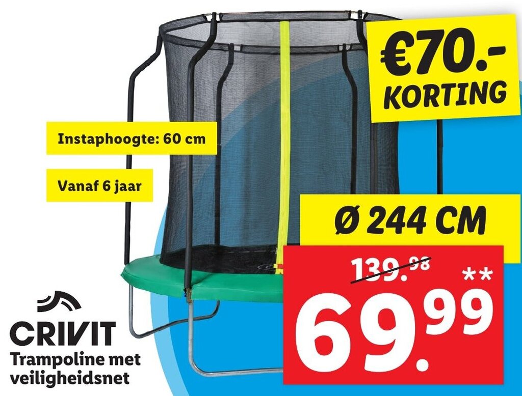 CRIVIT trampoline met 244CM aanbieding bij Lidl