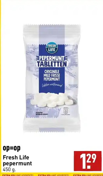 ALDI Fresh life pepermunt 450G aanbieding