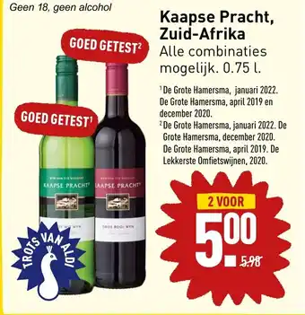 ALDI Kaapse Pracht, Zuid-Afrika 0.75L aanbieding