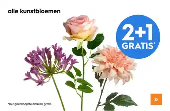 Blokker Alle kunstbloemen 2+1 gratis aanbieding