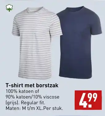 ALDI T-shirt met borstzak M t/m XL aanbieding