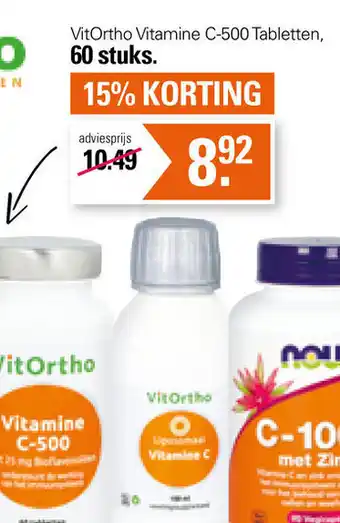 De Online Drogist VitOrtho Vitamine C-500 Tabletten 60 stuks aanbieding