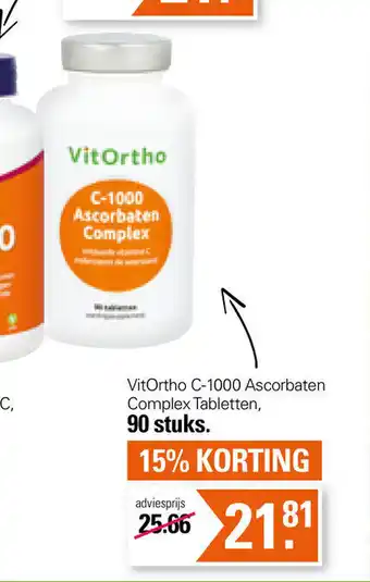 De Online Drogist VitOrtho C-1000 Ascorbaten Complex Tabletten 90 stuks aanbieding