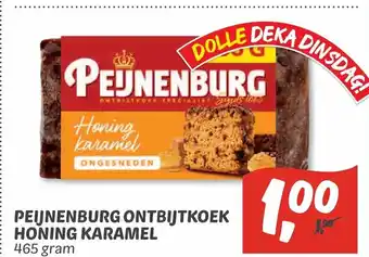 Dekamarkt Peijnenburg ontbijtkoek honing karamel 465 gram aanbieding