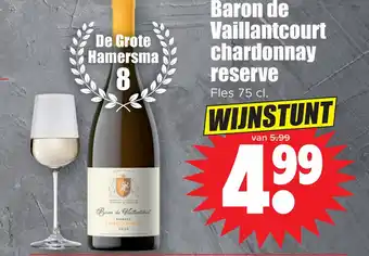Dirk Baron de vaillantcourt chardonnay reserve aanbieding