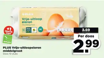 PLUS Plus vrije-uitloopeieren middelgroot aanbieding