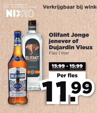 PLUS Olifant jonge jenever of dujardin vieux aanbieding