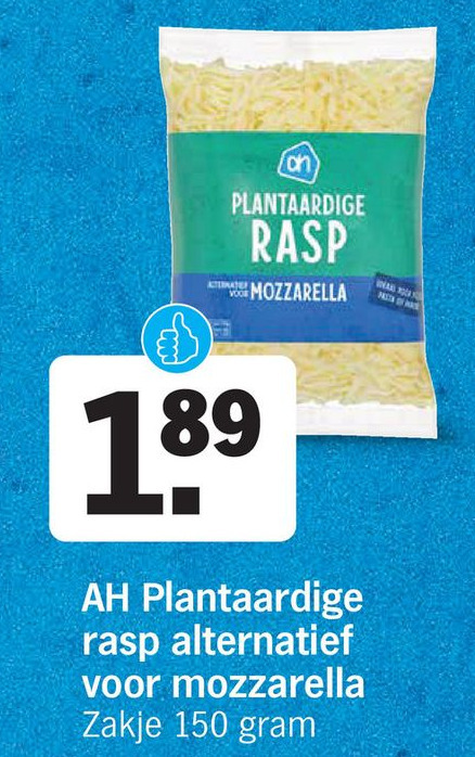 Ah plantaardige rasp alternatief voor mozzarella aanbieding bij Albert ...