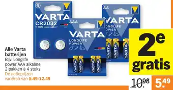 Albert Heijn Alle varta batterijen aanbieding