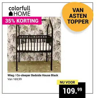 Van Asten BabySuperstore Colorfull Home Wieg / Co-sleeper Bedside House Black aanbieding