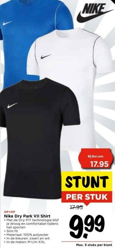 Nike dry park vii shirt aanbieding bij Vomar