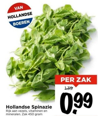 Vomar Voordeelmarkt Hollandse spinazie aanbieding