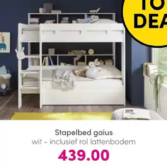 Baby & Tiener Stapelbed gaius wit - inclusief rol lattenbodem aanbieding