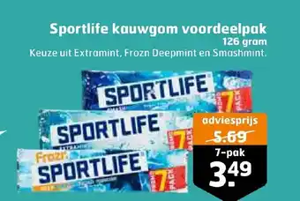 Trekpleister Sportlife kauwgom voordeelpak 126 gram 7-pak aanbieding