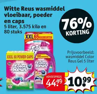 Kruidvat Witte reus wasmiddel vloeibaar, poeder en caps aanbieding