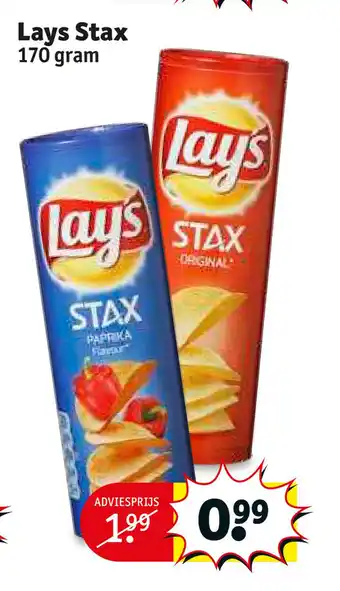 Kruidvat Lays stax 170 gram aanbieding