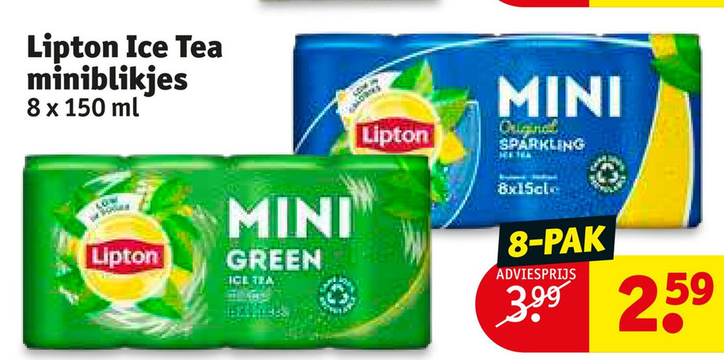 Lipton ice tea miniblikjes aanbieding bij Kruidvat
