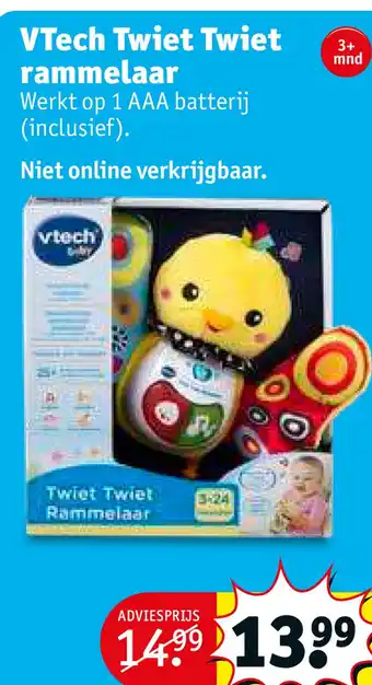 Kruidvat Vtech twiet twiet rammelaar aanbieding