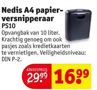 Kruidvat Nedis a4 papier- versnipperaar aanbieding