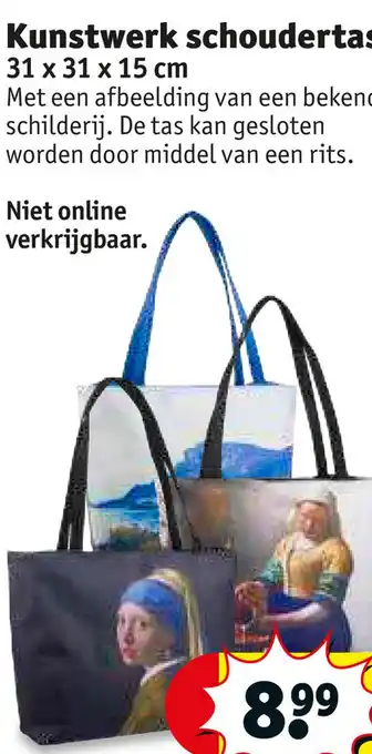 Kruidvat Kunstwerk schoudertas 31 x 31 x 15 cm aanbieding