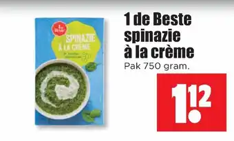 Dirk 1 de Beste spinazie a la creme 750 gram aanbieding