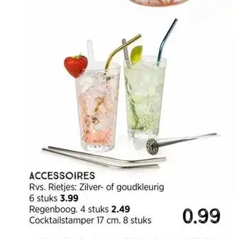 Xenos Accessoires Cocktailstamper 17 cm 8 stuks aanbieding