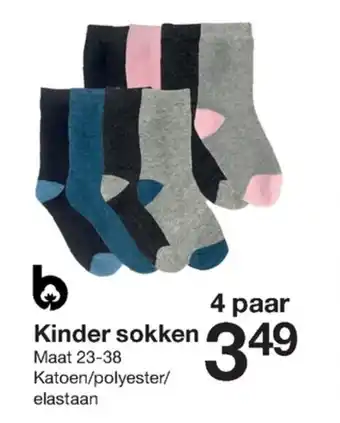 Zeeman Kinder sokken Maat 23-38 4 paar aanbieding