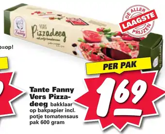 Nettorama Tante Fanny Vers Pizzadeeg 600g aanbieding