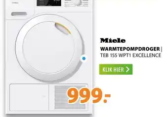 Expert Miele warmtepompdroger teb 155 wpt1 excellence aanbieding