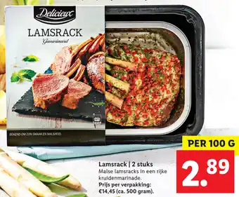 Lidl Delicieux Lamsrack 100g aanbieding
