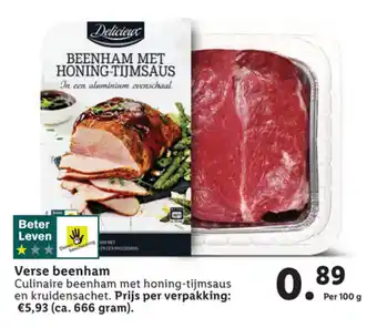 Lidl Delicieux verse beenham 100g aanbieding