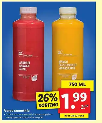 Lidl Verse smoothies aanbieding