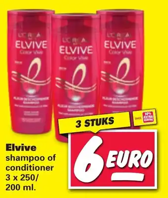 Nettorama Elvive shampoo of conditioner 3 x 250/200ml aanbieding