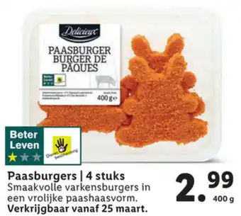 Lidl Delicieux Paasburgers 400g aanbieding
