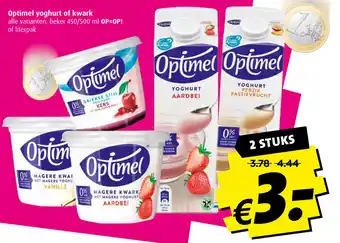 Boni Optimel yoghurt of kwark beker 450/500 ML 2 stuks aanbieding