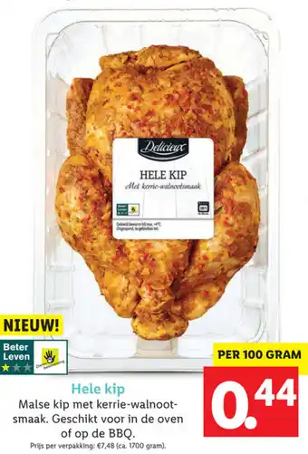 Lidl Delicieux Hele kip 100g aanbieding