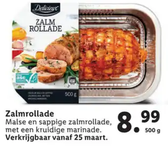 Lidl Delicieux Zalmrollade 500g aanbieding